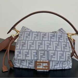 Gray and Brown Shoulder Bag